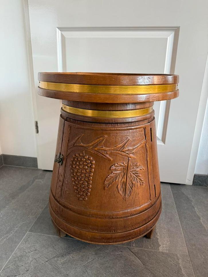 Antieke Wijntafel Kast - Ø47cm, H60cm, Antiek en Kunst, Antiek | Meubels | Tafels, Ophalen of Verzenden