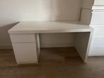 IKEA Malm bureau wit 140x65 cm, Ophalen of Verzenden, Gebruikt, Bureau