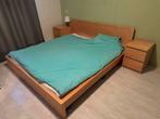 Ikea MALM bed 180x200 + lattenbodems en nachtkastjes, Ophalen, Bruin, Tweepersoons, Zo goed als nieuw