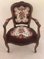 Fauteuil hout, stof, borduurwerk, barok, Louis VX, Ophalen, Gebruikt, Barok, Louis XV, Minder dan 75 cm
