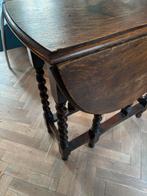Antieke Gateleg Tafel met Gedraaide Poten, Huis en Inrichting, Tafels | Eettafels, Gebruikt, Eikenhout, Tot twee personen, Rechthoekig