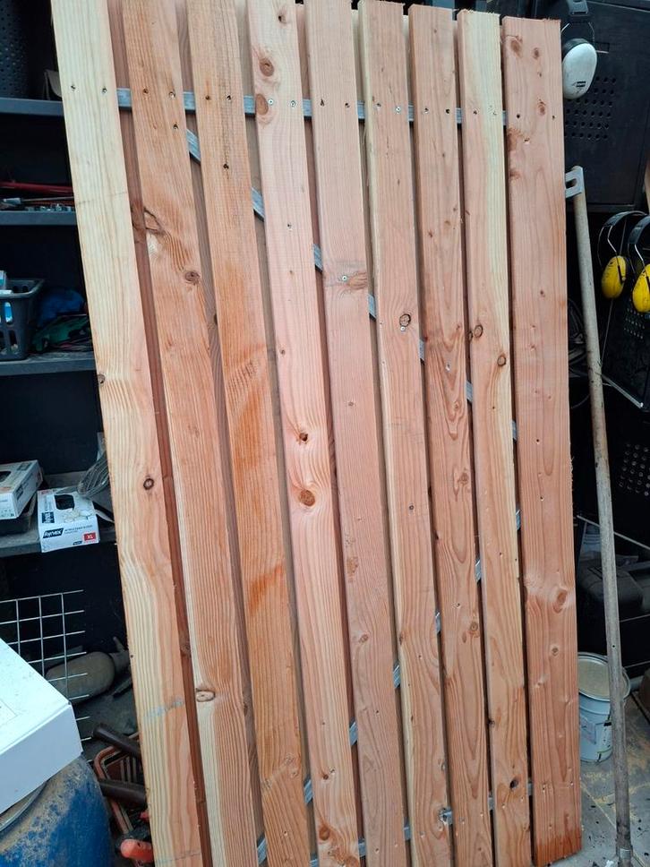 Douglas schuttingdeur met stalen frame - 100x190 cm, Tuin en Terras, Tuinpoorten, Nieuw, Looppoort, Hout, 150 tot 200 cm, 100 tot 150 cm