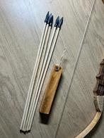 Houten Pijl en Boog Set met 5 Pijlen, Sport en Fitness, Handboogschieten, Ophalen of Verzenden, Zo goed als nieuw