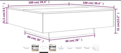 coffee table, couch table, salontafel, Huis en Inrichting, Tafels | Salontafels, Gebruikt, Minder dan 50 cm, 50 tot 100 cm, 50 tot 100 cm