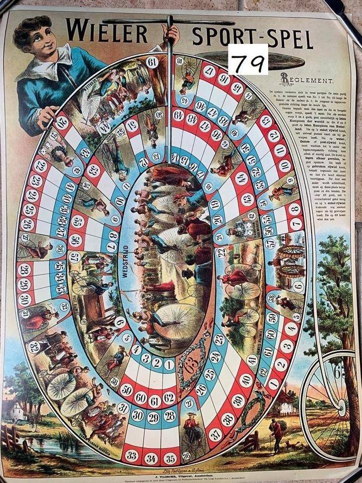 Wieler sport spel poster, Verzamelen, Posters, Zo goed als nieuw, Sport, Deurposter of groter, Rechthoekig Staand, Canvas of Doek