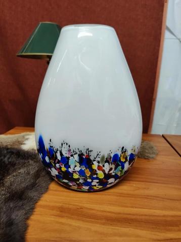 Zeldzame Grote Vintage Confetti Vaas (Murano Stijl) beschikbaar voor biedingen