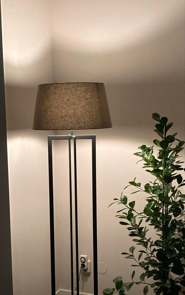 Taupe lampenkap - sfeervolle verlichting, Huis en Inrichting, Lampen | Lampenkappen, Zo goed als nieuw, 25 tot 50 cm, Rond, Beige