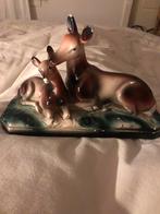 Antiek Hert met Jong Schouwbeeldje, vintage, Ophalen of Verzenden