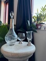 Kristall Carafe with silver neck and 2 glasses, Antiek en Kunst, Antiek | Glas en Kristal, Verzenden