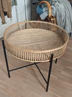 Mooie Rotan Bijzettafel / Tafel, Huis en Inrichting, Minder dan 55 cm, Rond, Zo goed als nieuw, Hout