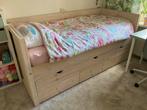 Prachtige bedbank steigerhout whitewash met opbergruimte!, Ophalen, 90 cm, Eenpersoons, Steigerhout