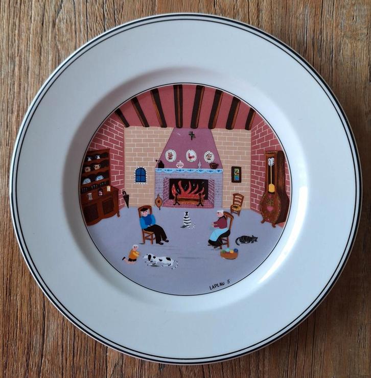 Villeroy en Boch bordje Naïf  met huiskamer afbeelding, Huis en Inrichting, Keuken | Servies, Zo goed als nieuw, Bord(en), Overige stijlen