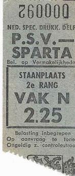 Ticket 70-71 PSV - Sparta, Verzenden, Zo goed als nieuw, PSV, Overige typen
