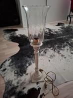 Schemerlamp metalen voet en glazen kap, Ophalen, 50 tot 75 cm