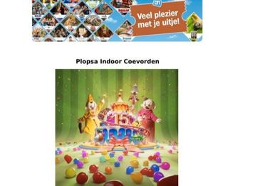 1 unlimited Plopsa ticket t.w.v. 27,50 beschikbaar voor biedingen
