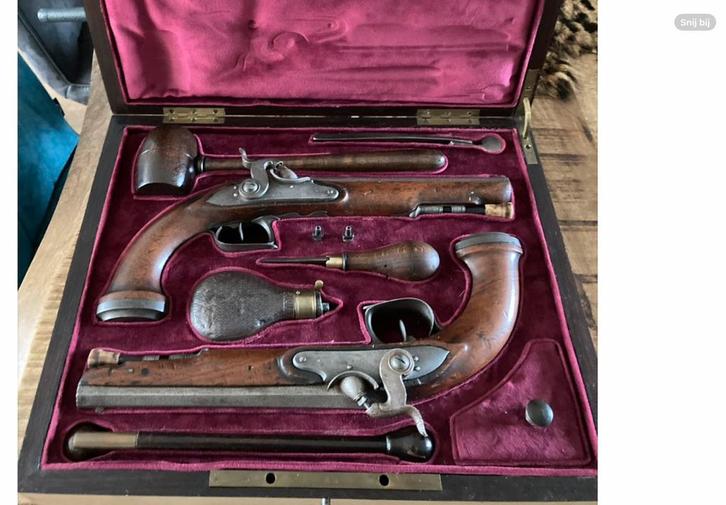 Duelleerset. 19e Eeuw. Frans. Compleet., Antiek en Kunst, Antiek | Overige Antiek, Verzenden