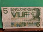 Twee stuks 5 gulden bankbiljet 1966 vondel, Ophalen of Verzenden, 5 gulden, Los biljet