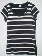 Zwart/wit gestreept shirt, maat M, MS mode, Maat 38/40 (M), Zwart, Ophalen of Verzenden, Zo goed als nieuw