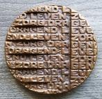 Gesculpteerd Brons Zwaar Bronzen Penning "Zorgdragend Leven", Ophalen of Verzenden, Brons, Nederland
