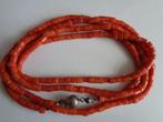 Lange bloedkoralen ketting met zilveren slot, Sieraden, Tassen en Uiterlijk, Antieke sieraden, Verzenden, Zilver, Ketting, Met edelsteen