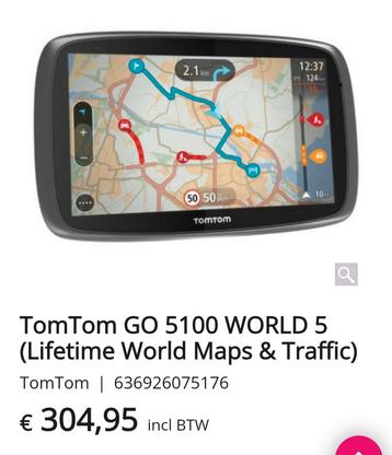 TomTom go 5100 lifetime maps en traffic. beschikbaar voor biedingen