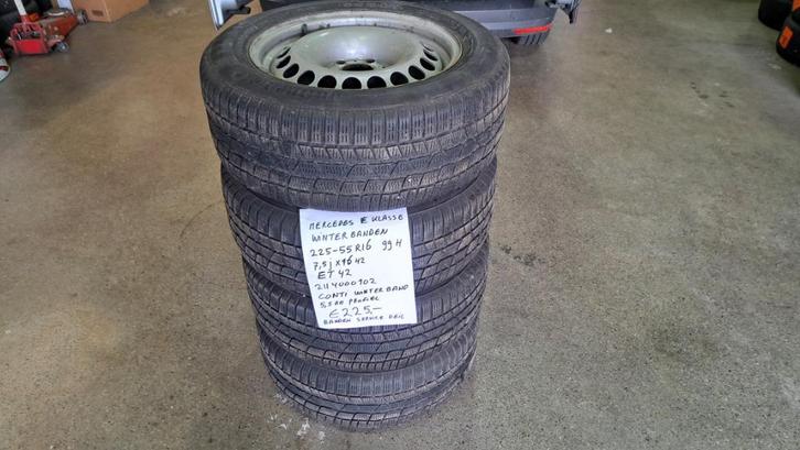 Mercedes E klasse winterbanden 225/55R16 Continental, Auto-onderdelen, Banden en Velgen, Banden en Velgen, Winterbanden, 16 inch