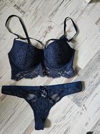 Hunkemoller setje donkerblauw S/75C, Kleding | Dames, Ophalen of Verzenden, Blauw, Setje