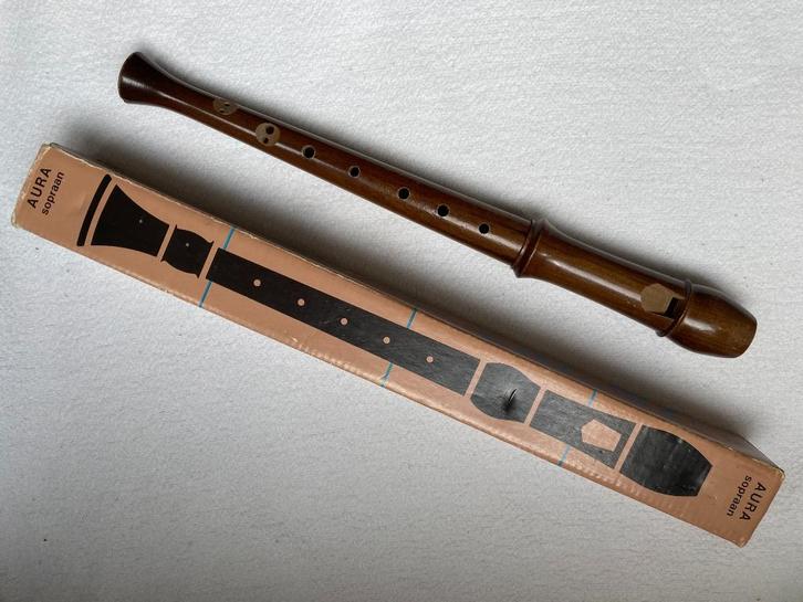 Aura houten sopraan blokfluit - Barok boring, Muziek en Instrumenten, Blaasinstrumenten | Blokfluiten, Zo goed als nieuw, Sopraan of Sopranino