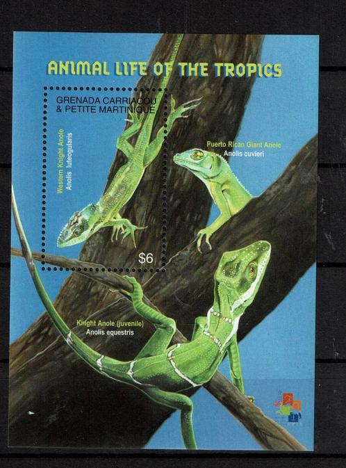 grenada 2001 pf blok hagedissen reptielen lizards anolissen, Postzegels en Munten, Postzegels | Thematische zegels, Postfris, Dier of Natuur
