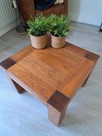 *** Mooie noten bijzettafel 60x60x40 cm, Ophalen, Minder dan 45 cm, Vierkant, 55 tot 75 cm