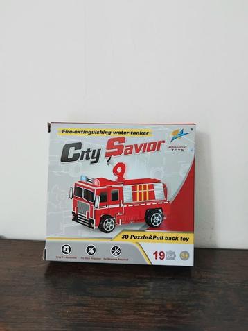 Brandweer tankautospuit 3D puzzel pull back auto beschikbaar voor biedingen