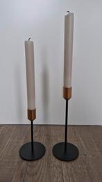 Set van 2 moderne kaarsenstandaards, Huis en Inrichting, Woonaccessoires | Kandelaars en Kaarsen, Zwart, Ophalen of Verzenden