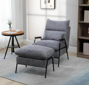 HOMCOM Relaxfauteuil met Ottoman Lichtgrijs NİEUW İN DOOS beschikbaar voor biedingen