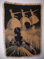 Vintage jute kleedje bedrukt / beschilderd ballerinas, Antiek en Kunst, Kunst | Overige Kunst, Ophalen of Verzenden