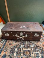 Oude leren militaire koffer; 20 euro!, Ophalen of Verzenden, Gebruikt, 75 cm of meer