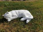 witte Slapende Kat , poes beeld, Tuin en Terras, Steen, Ophalen of Verzenden, Atw, Atw