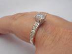 Zilveren ring met heldere stenen maat 17.25 nr.161, Verzenden, Zo goed als nieuw, 17 tot 18, Dame