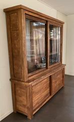 Teak buffet/ vitrine kast 2.05m  breed/ 2.15m hoog, Huis en Inrichting, Kasten | Buffetkasten, Ophalen, 200 cm of meer, Teakhout