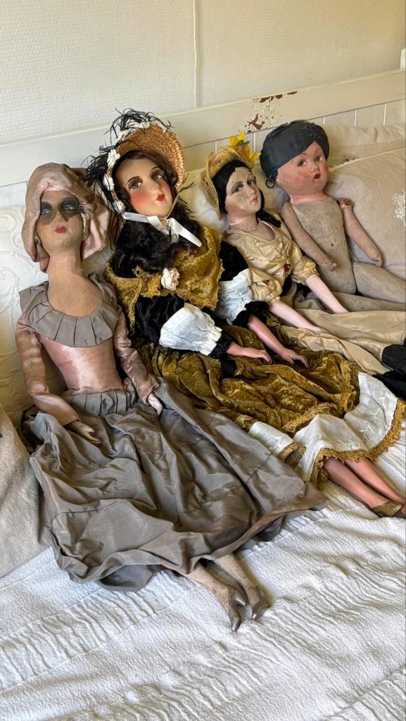 Diverse antieke Franse poppen, sofadolls, doll, Verzamelen, Poppen, Gebruikt, Overige typen, Ophalen of Verzenden