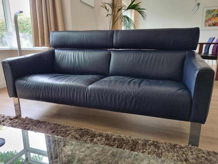 Leolux bank, Huis en Inrichting, Banken | Bankstellen, Gebruikt, Rechte bank, Driepersoons, 150 tot 200 cm, 75 tot 100 cm, Leer