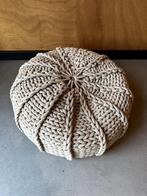 Beige/Grijze Gevlochten Poef [45CM bij 20CM], Minder dan 50 cm, Rond, Minder dan 50 cm, Ophalen of Verzenden