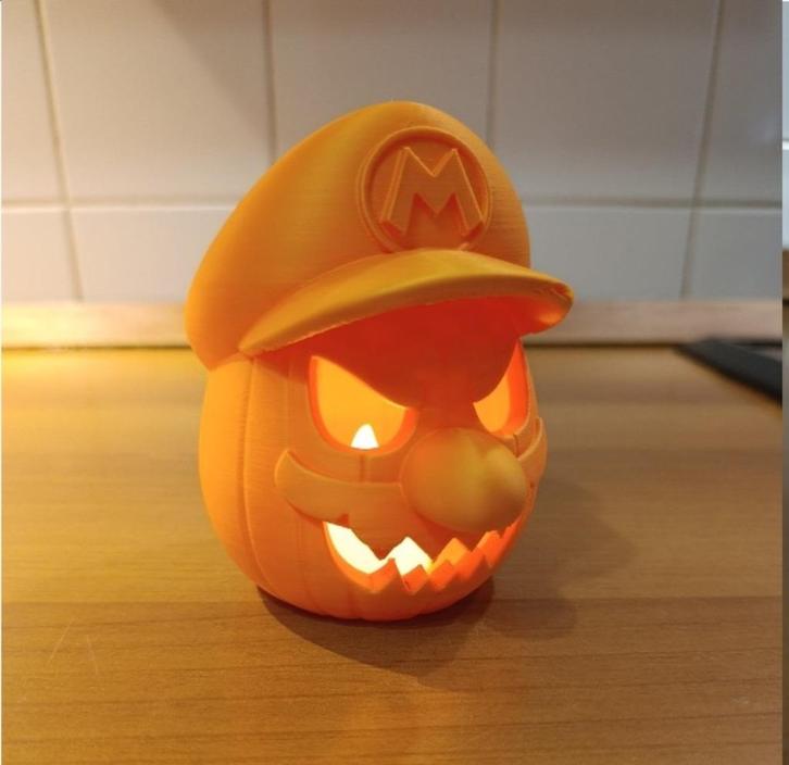 halloween pompoen - theelicht mario 3d, Hobby en Vrije tijd, Feestartikelen, Nieuw, Feestartikel, Halloween of Griezel, Ophalen of Verzenden