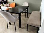 2 GAMMA Julien eetkamerstoelen + Yara bankje, Gebruikt, Twee, Metaal, Wit