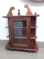 Houten Wandkastje met Glazen Deurtje, Antiek en Kunst, Antiek | Meubels | Kasten, Ophalen