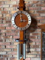 Antieke Tinnen Eiken Wandklok met Slagwerk, Ophalen of Verzenden