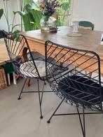 Eetstoelen metaal, Ophalen, Strak, Twee, Zwart