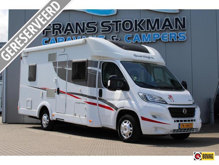 Sunlight T64 Maxxfan Hefbed Frans bed Fietsendrager Bearlock, Caravans en Kamperen, Campers, Bedrijf, tot en met 5, Half-integraal