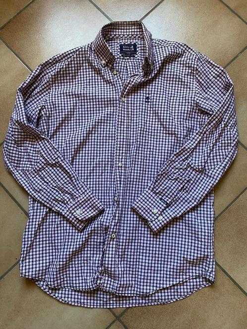 River Woods regular fit M roze bruin geruit hemd (=XL), Kleding | Heren, Overhemden, Gedragen, Halswijdte 43/44 (XL), Bruin, Verzenden