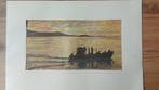 Maarten Schalekamp Prent Sunrise over Tunesia 1984, Ophalen of Verzenden, 1980 tot heden, Overige onderwerpen