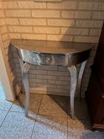 Industriële muurtafel (demi-lune) uit gegalvaniseerd staal, Huis en Inrichting, Tafels | Sidetables, Minder dan 50 cm, Ophalen of Verzenden